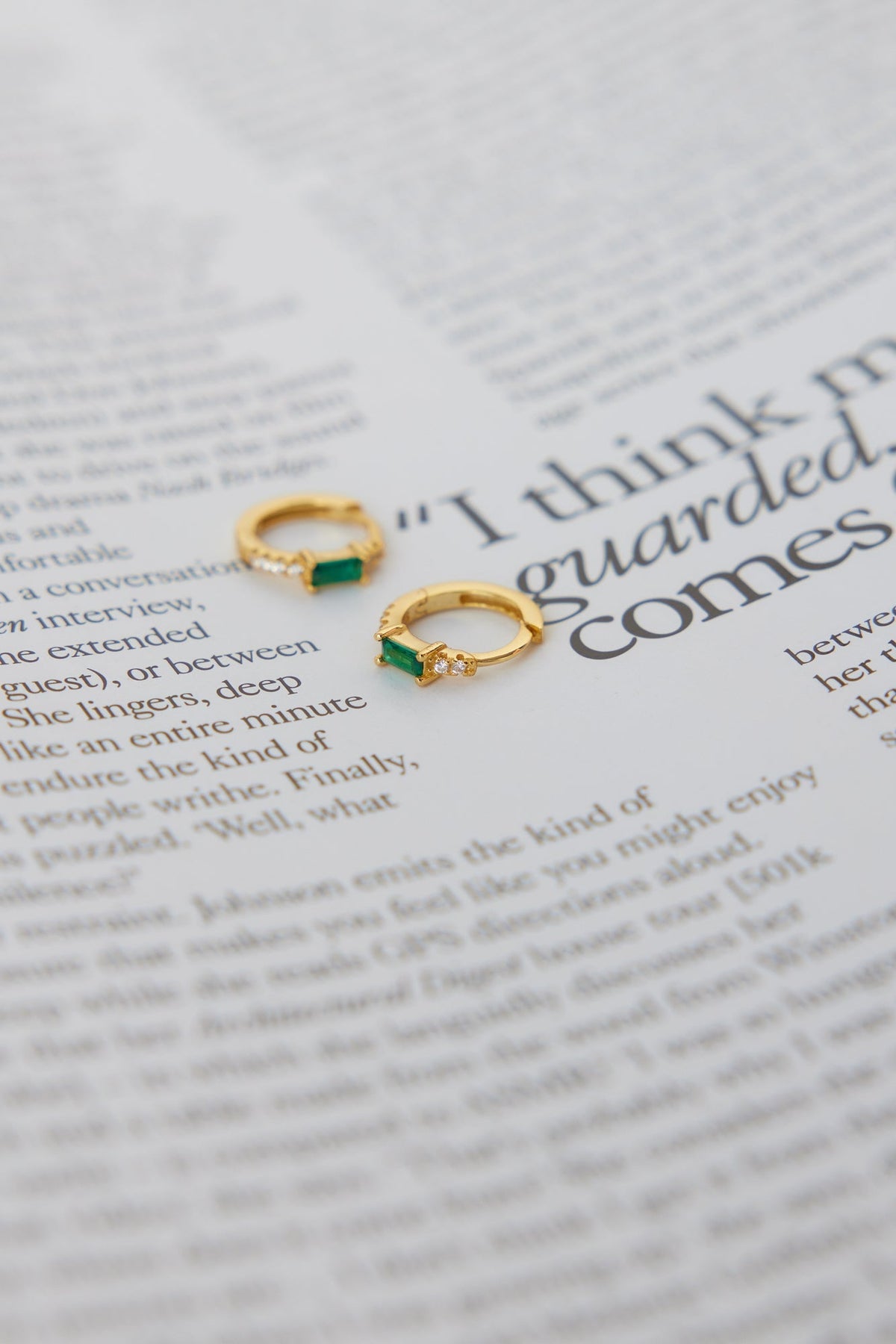 18K Gold Plated Eyes To The Soul Earrings Emerald