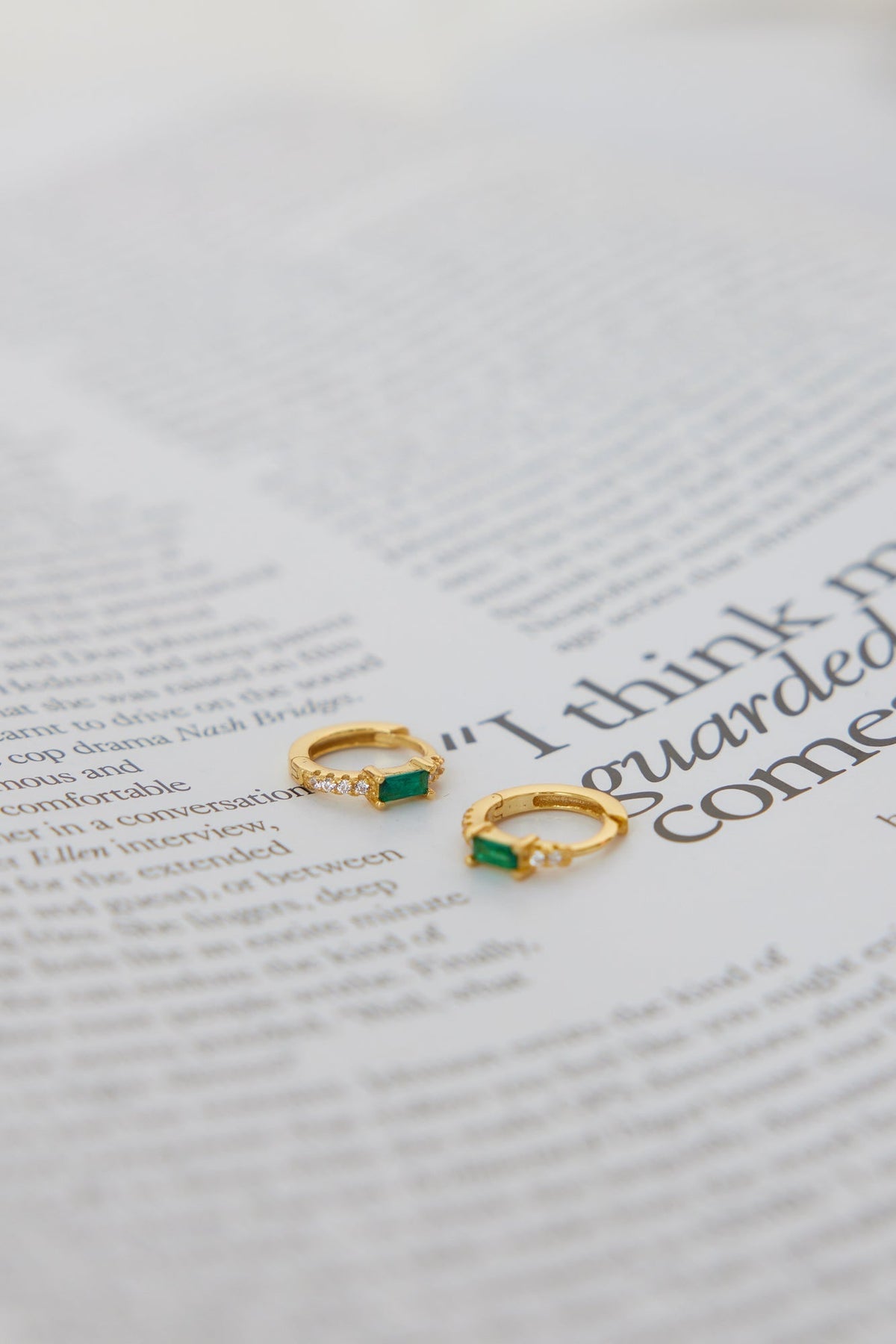 18K Gold Plated Eyes To The Soul Earrings Emerald