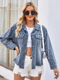 Beaded Washed Denim Jacket
