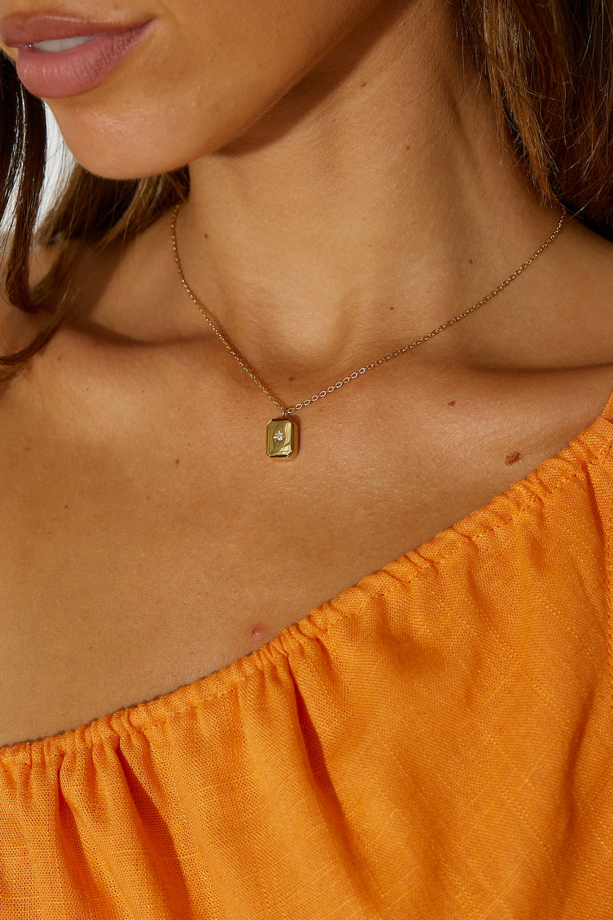 18K Gold Plated Cards Drawn Necklace