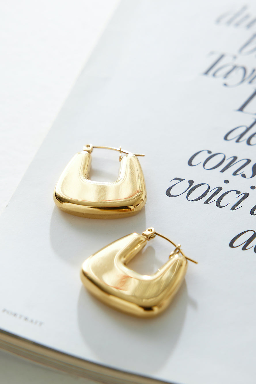 18k Gold Plated Standing Out Earrings Gold
