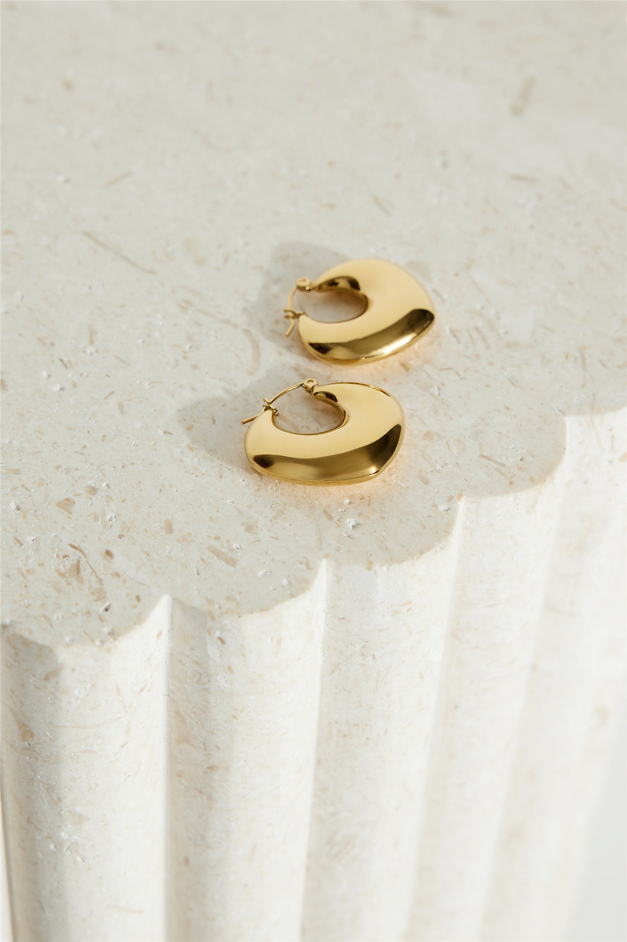 18k Plated Gold Moonlight Hoop Earrings Gold