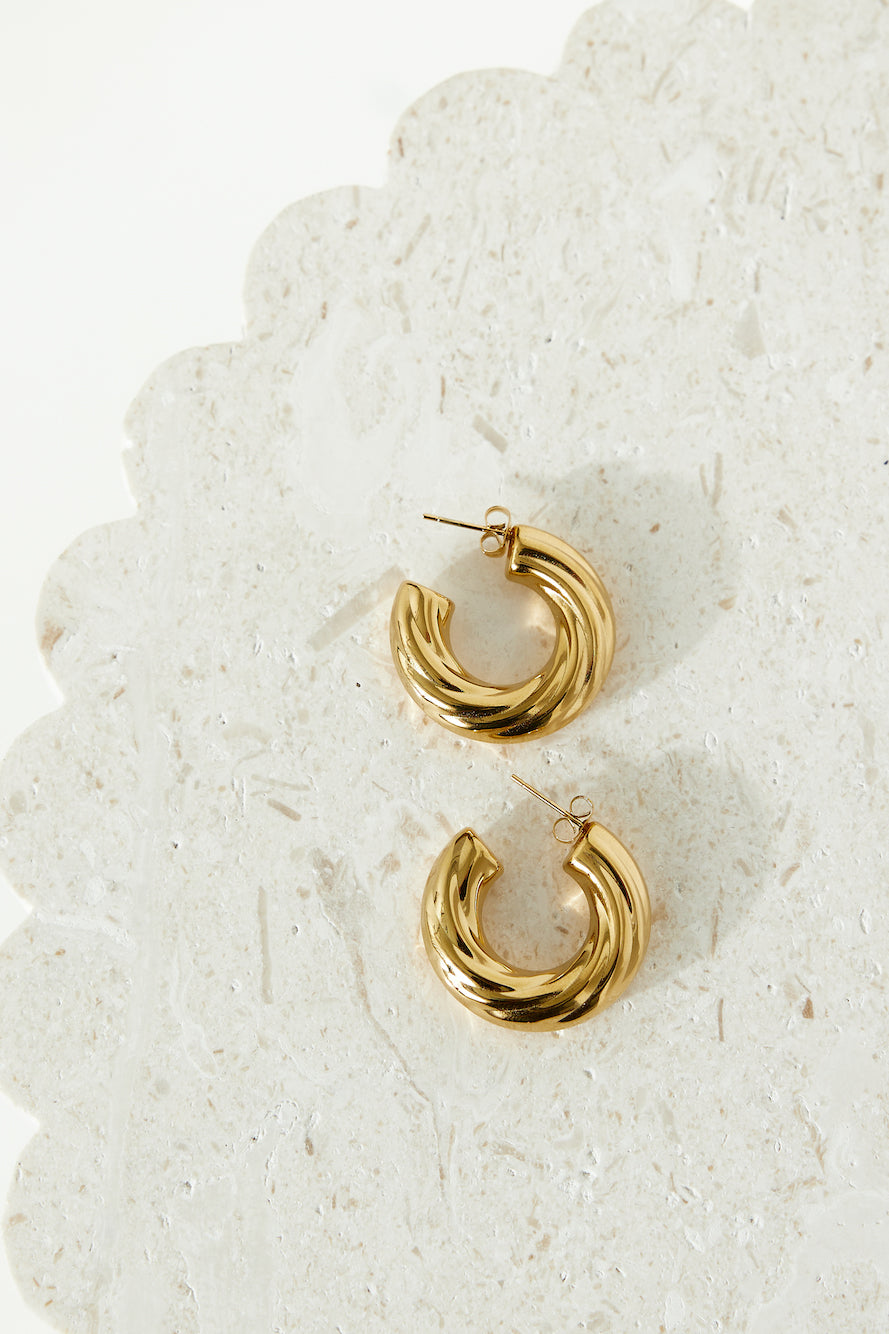 18k Gold Plated Your Style Hoop Earrings Gold