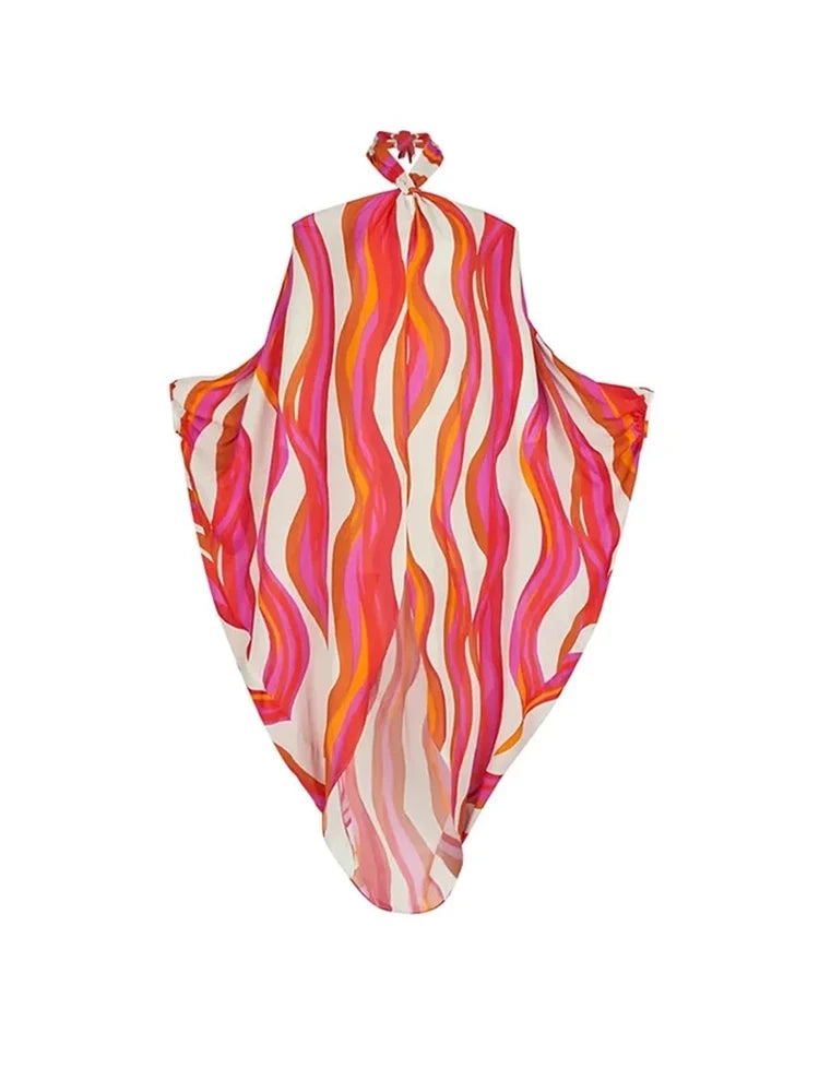 Halter Swimsuit and One Shoulder Bikini