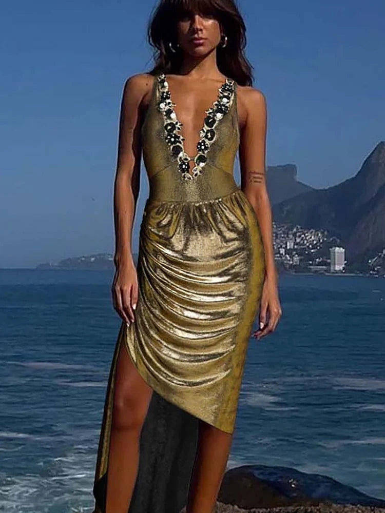 Golden Butterfly Shimmer One-Piece Swimsuit