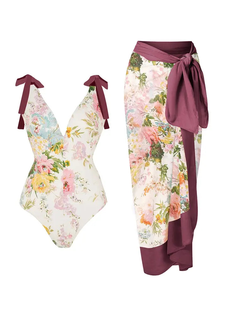 Appliqué Tie-Up Sexy Bikini Set