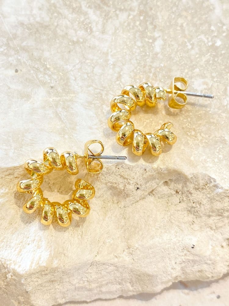 Flat Croissant Hoops Earring