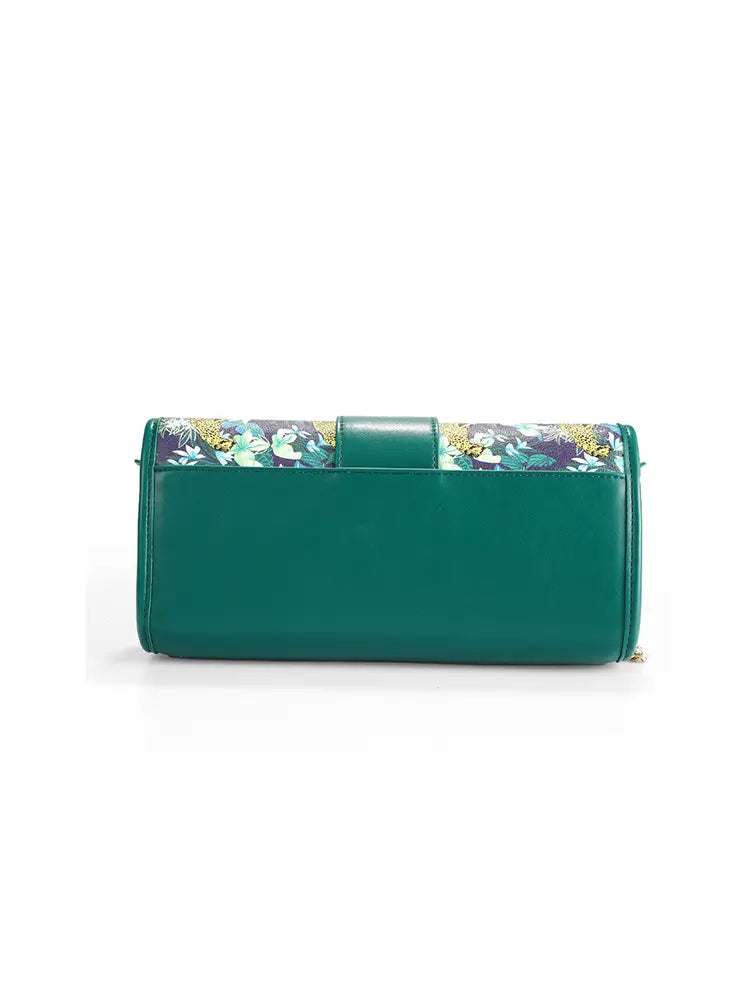 Urban Fashion Emerald Garden Print Barrel Bag