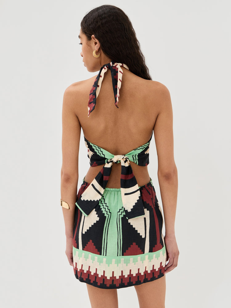 Halter Print Beach Dress
