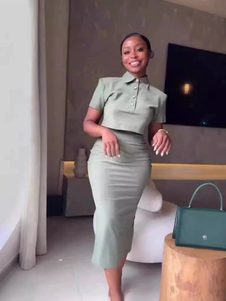 Tailored Blouse Midi Skirt Outfit
