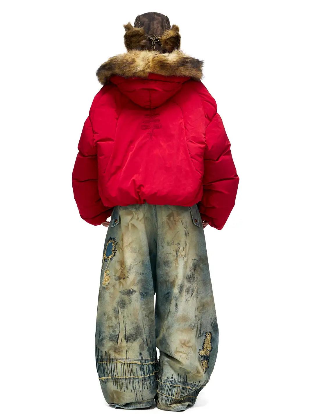 Plato-Dyed Embroidered Scimitar Jeans