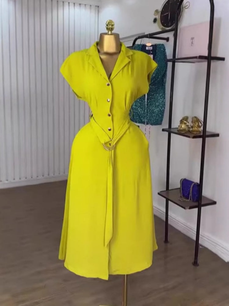 Sunshine Button-Front Shirt Dress