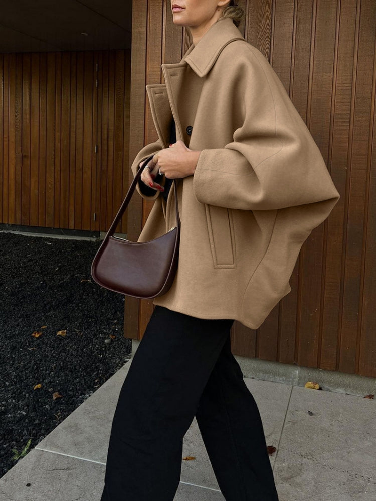 Wool Batwing Cardigan Coat