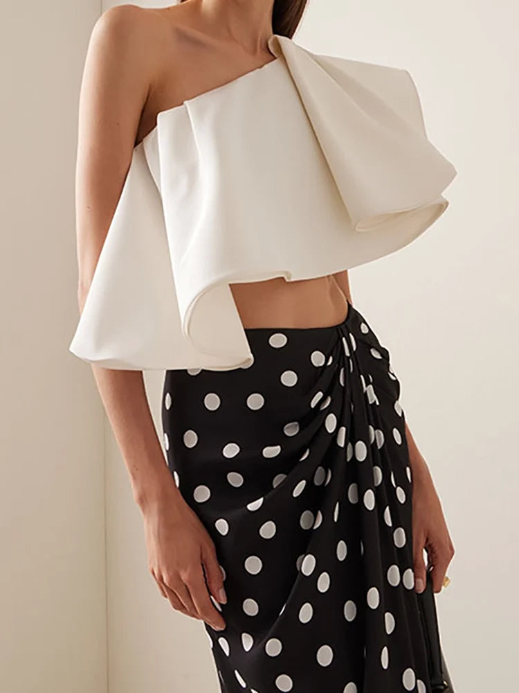Bikini Set with Polka Dot Wrap Skirt