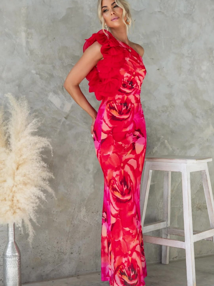 Three-dimensional Flower Slim Sexy Dress