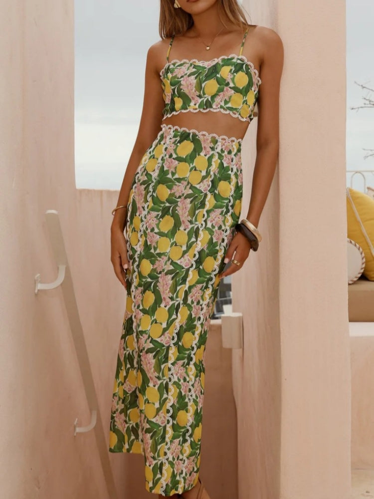 Elegant Linen Slit Ensemble