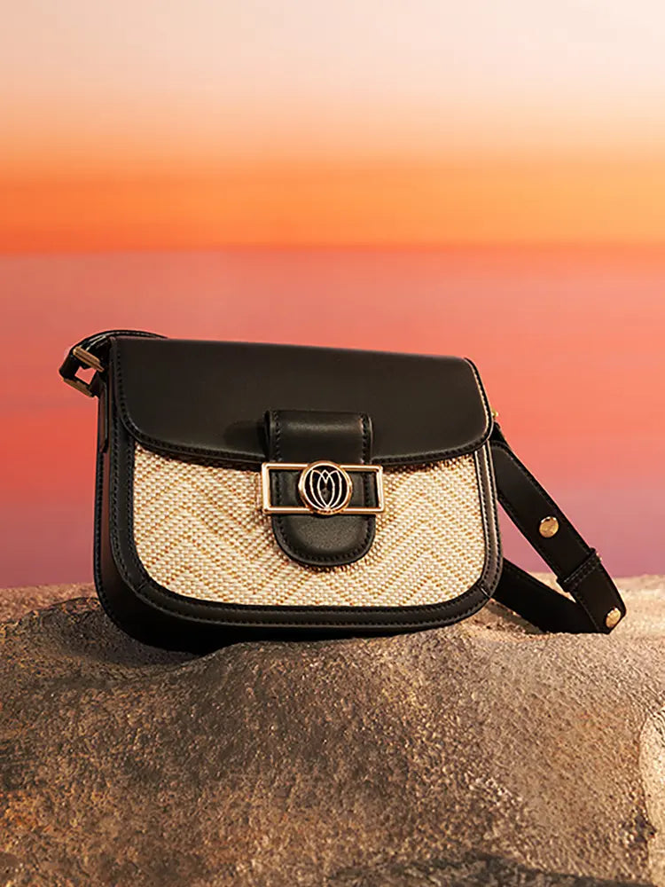 Colorblock Saddle Crossbody Bag