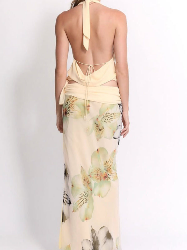 Floral Sleeveless Skirt Set