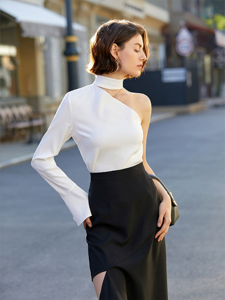 Asymmetric  Single Sleeve Top