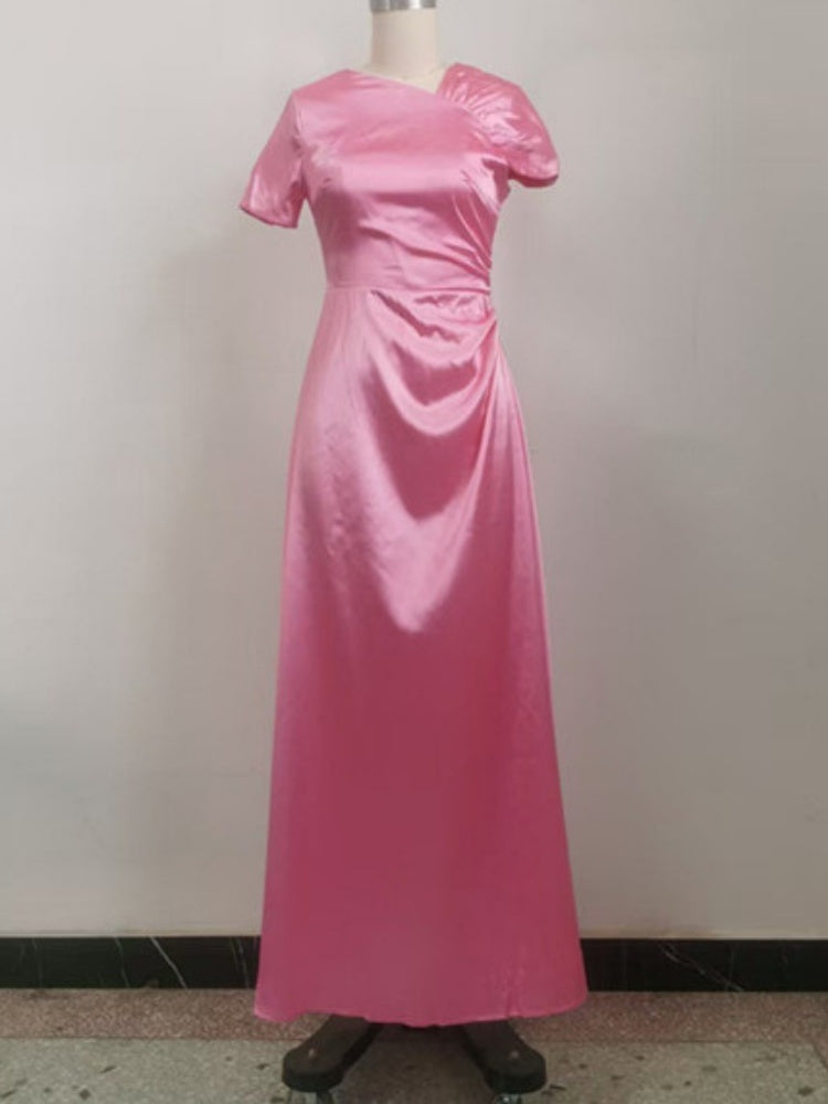 Draped Neck Tie-Waist  Maxi Dress