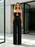 Black Strapless Cutout Bustier Top