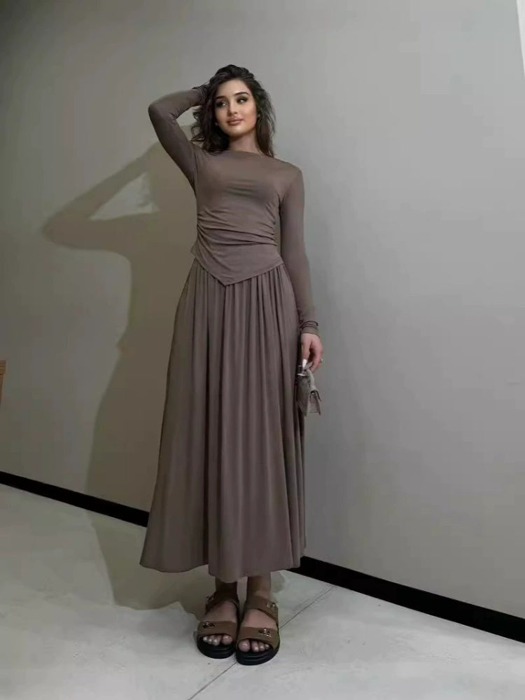 Asymmetric Knit  Skirt Set
