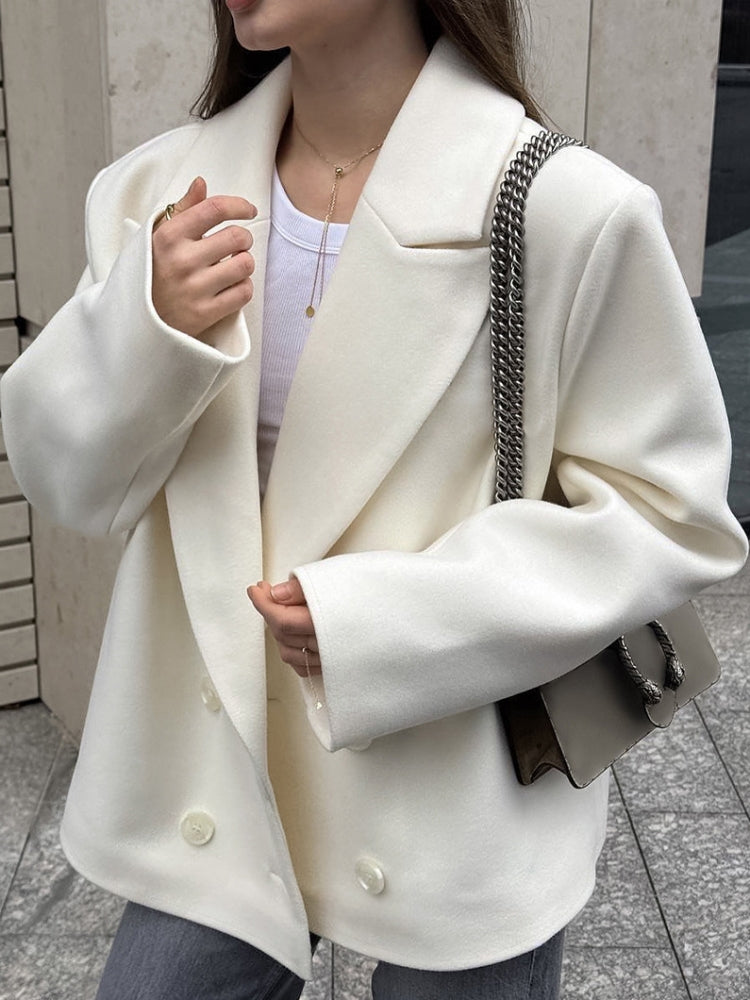 Paneled Wool Blend Blazer