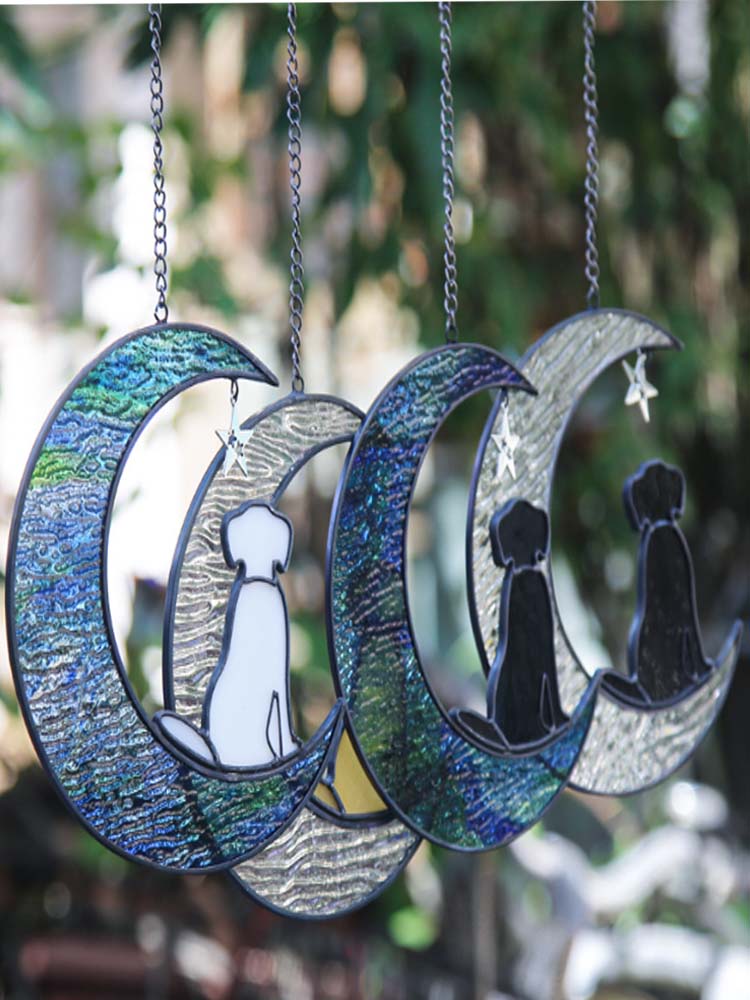 Dog on the Moon" Window Hanging Decoration