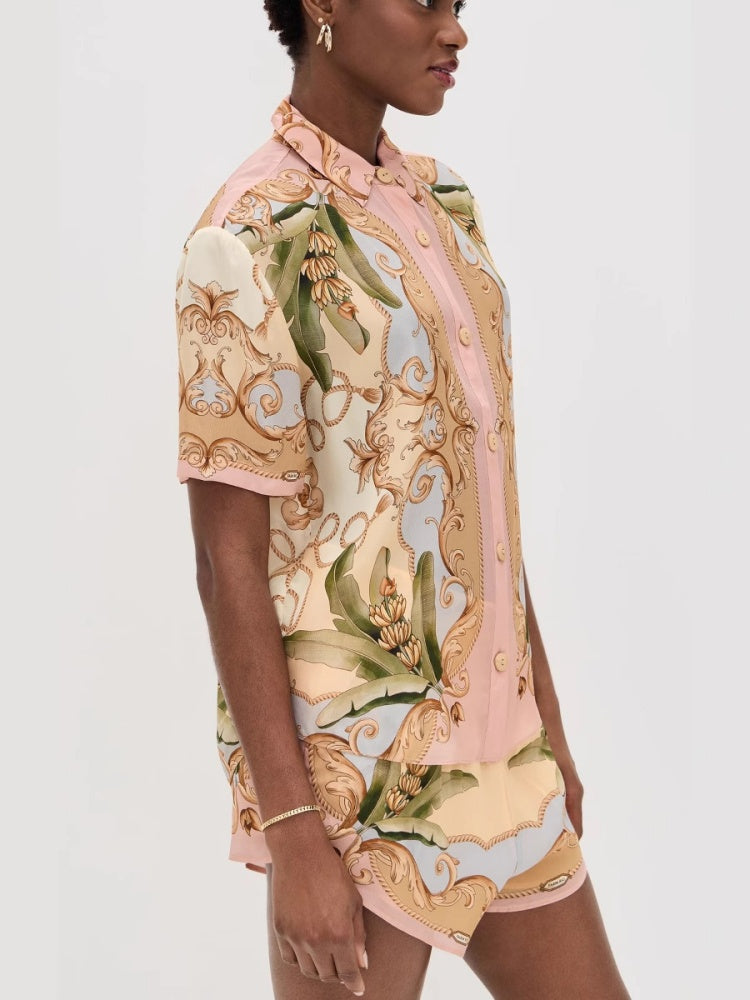Elegant Linen Shirt & Shorts Set
