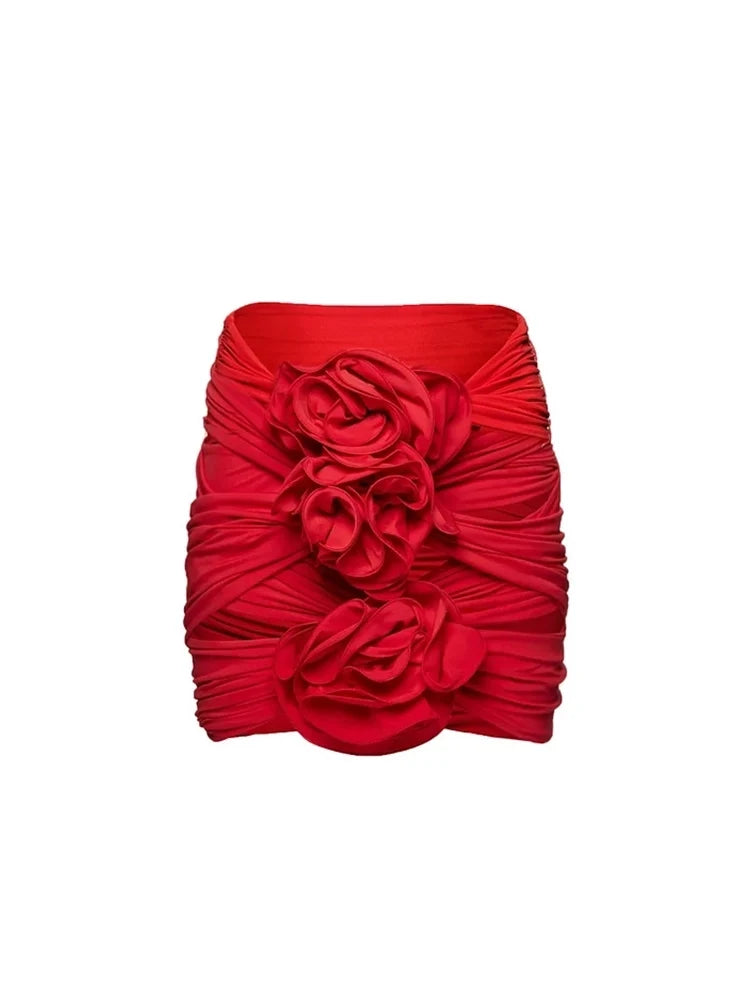 Floral Appliqué Swimsuit Set