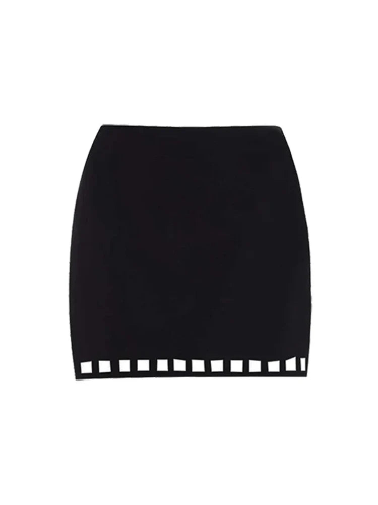 Sexy Cutout Swimsuit with Mini Skirt Set