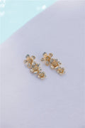 18k Gold Plated Hibiscus Earrings Gold