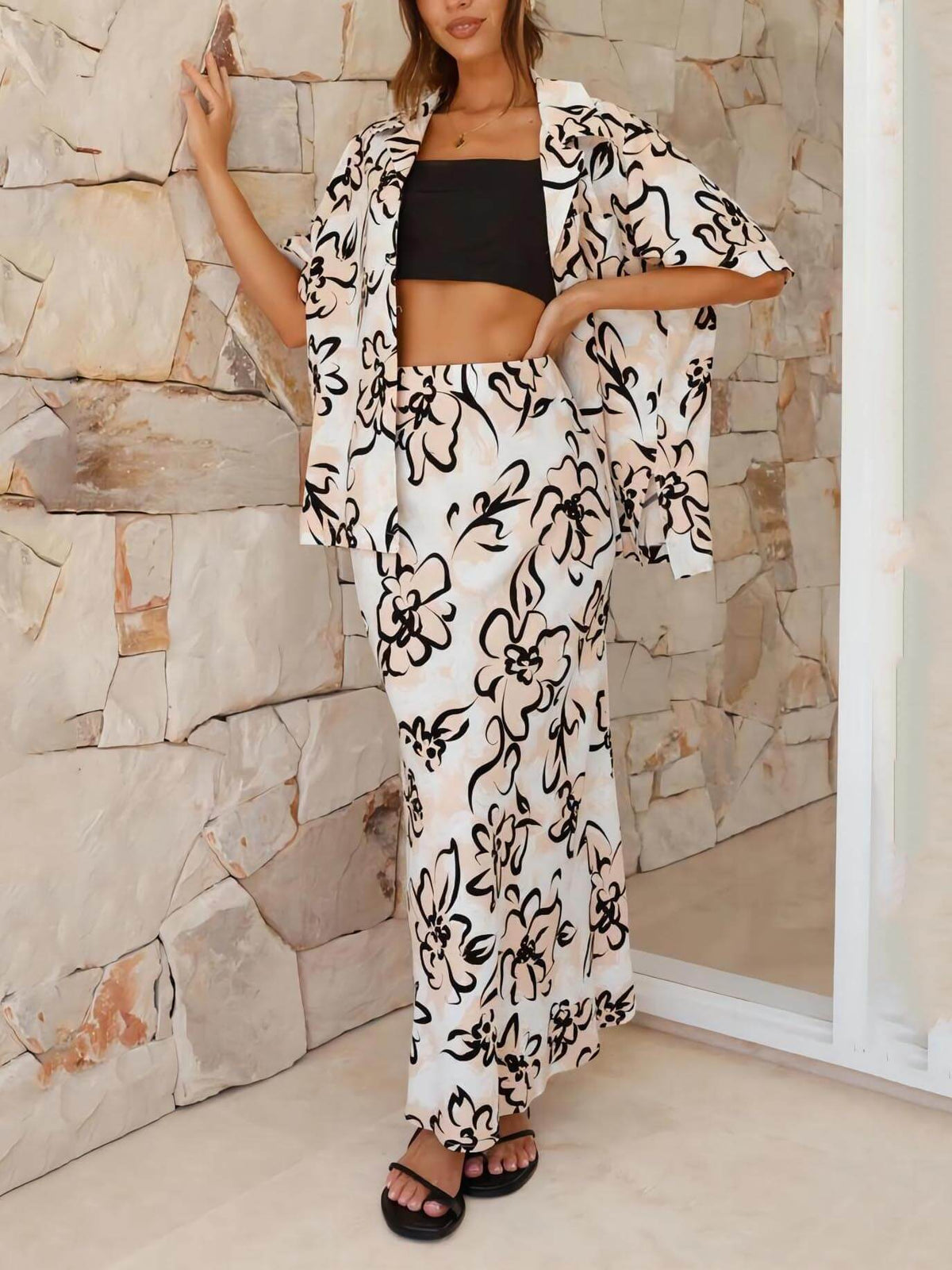 Botanical Floral Print Casual Co-ord Set