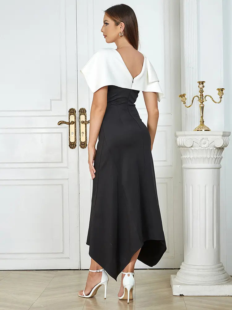 Sexy Black & White Bodycon Dress