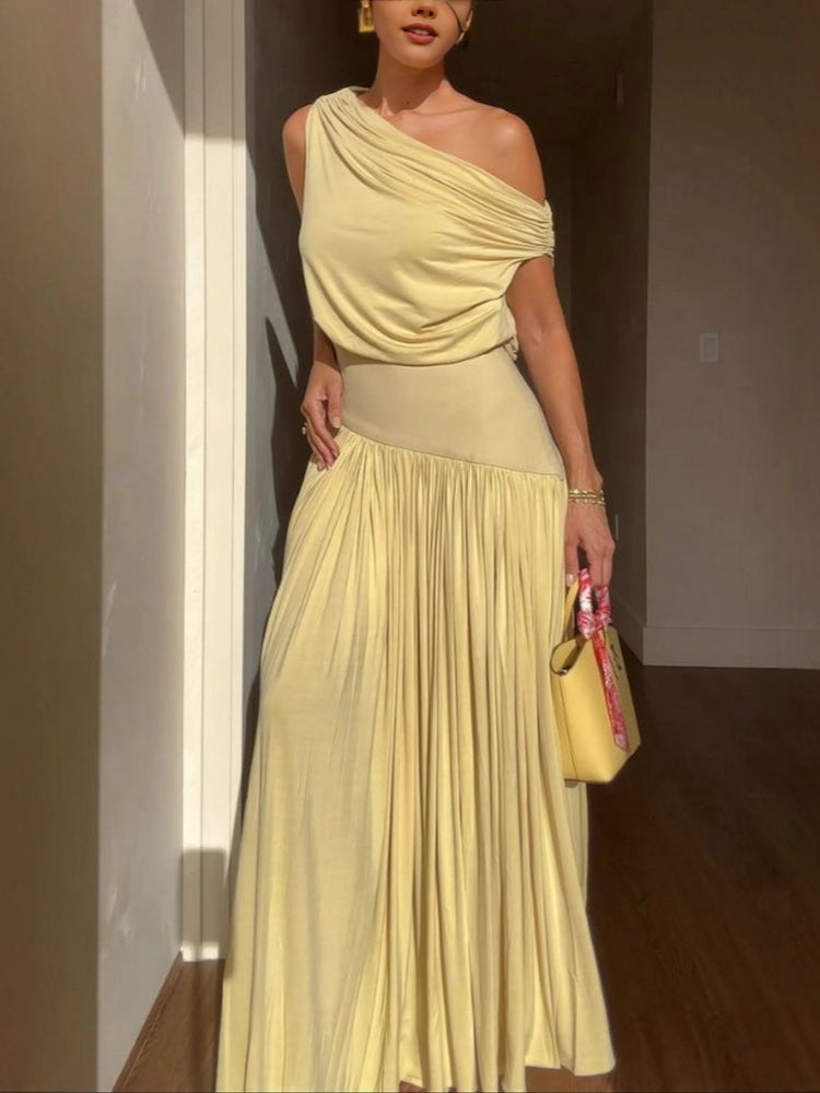 Off-Shoulder Fitted Long Dress