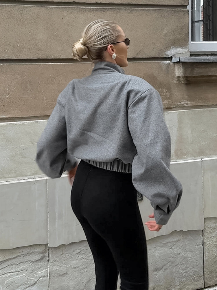 Relaxed Wool Short Jacket
