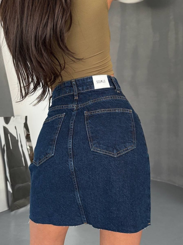 Asymmetrical Denim Skirt