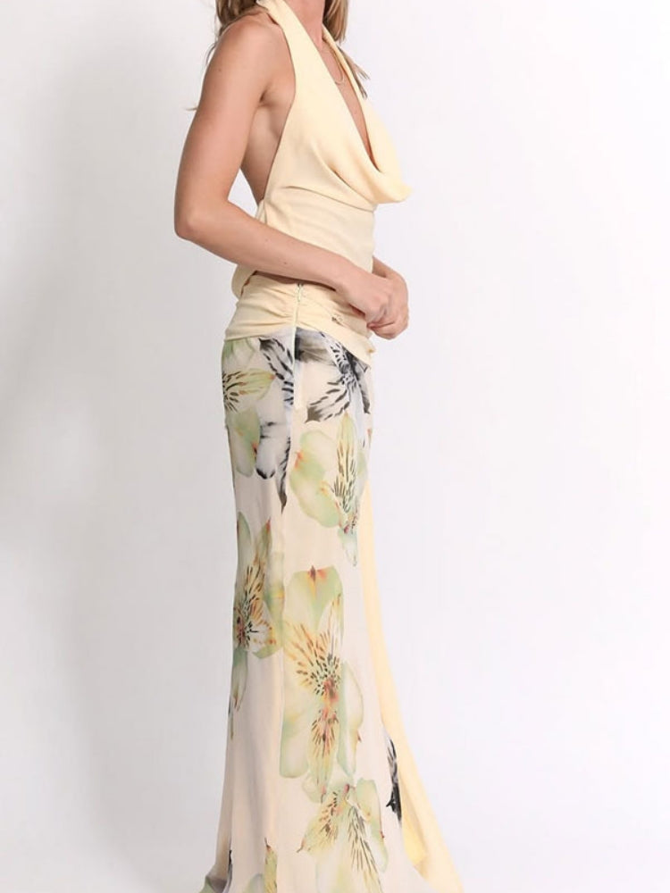 Floral Sleeveless Skirt Set