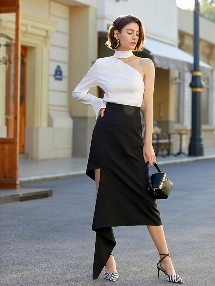 Asymmetric  Single Sleeve Top