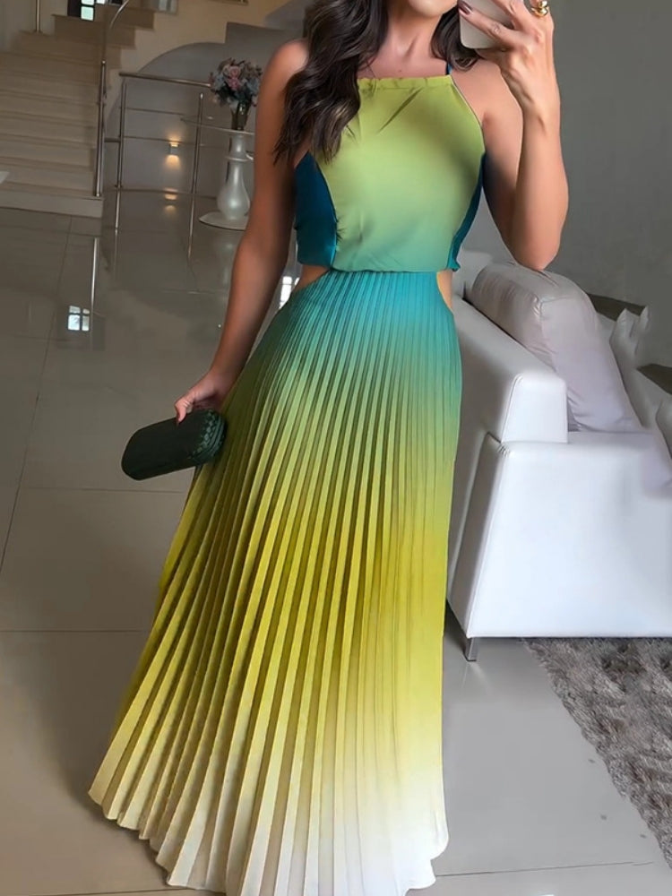 Gradient Halter Neck Dress