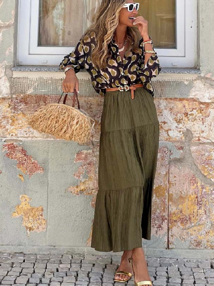 Floral Shirt & Skirt Set