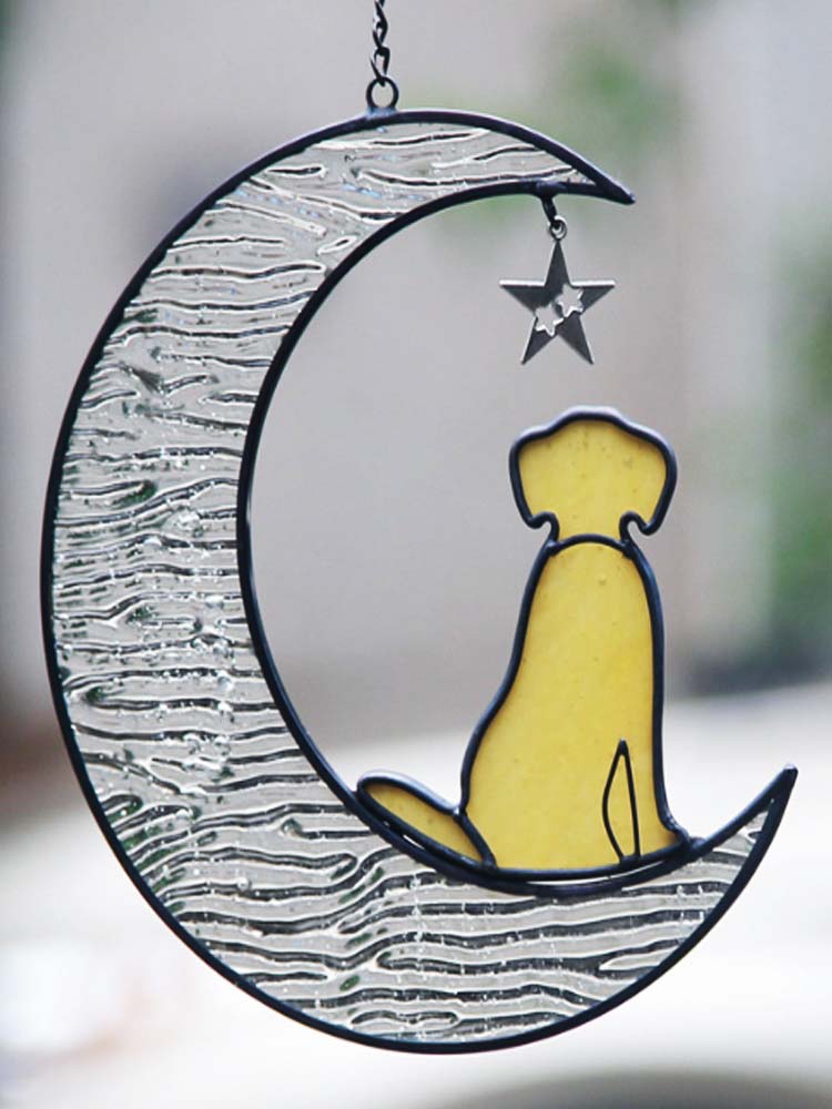 Dog on the Moon" Window Hanging Decoration
