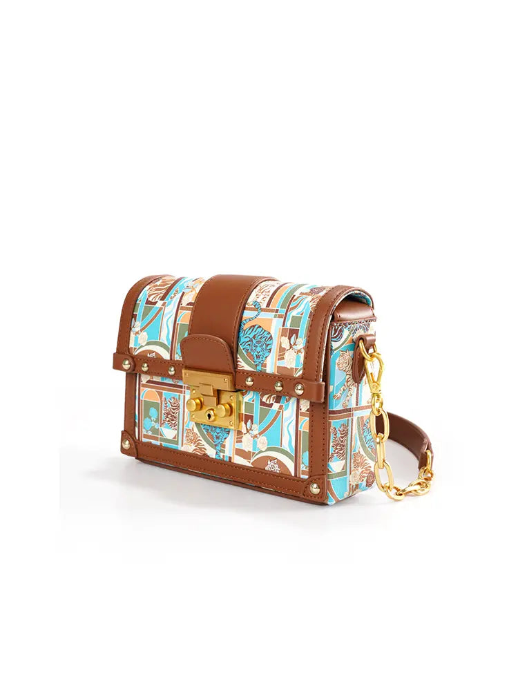 Animal Print Chain Crossbody Bag