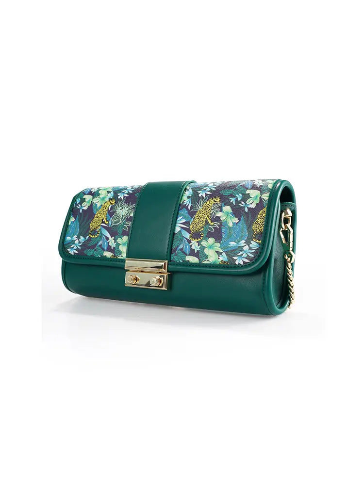 Urban Fashion Emerald Garden Print Barrel Bag
