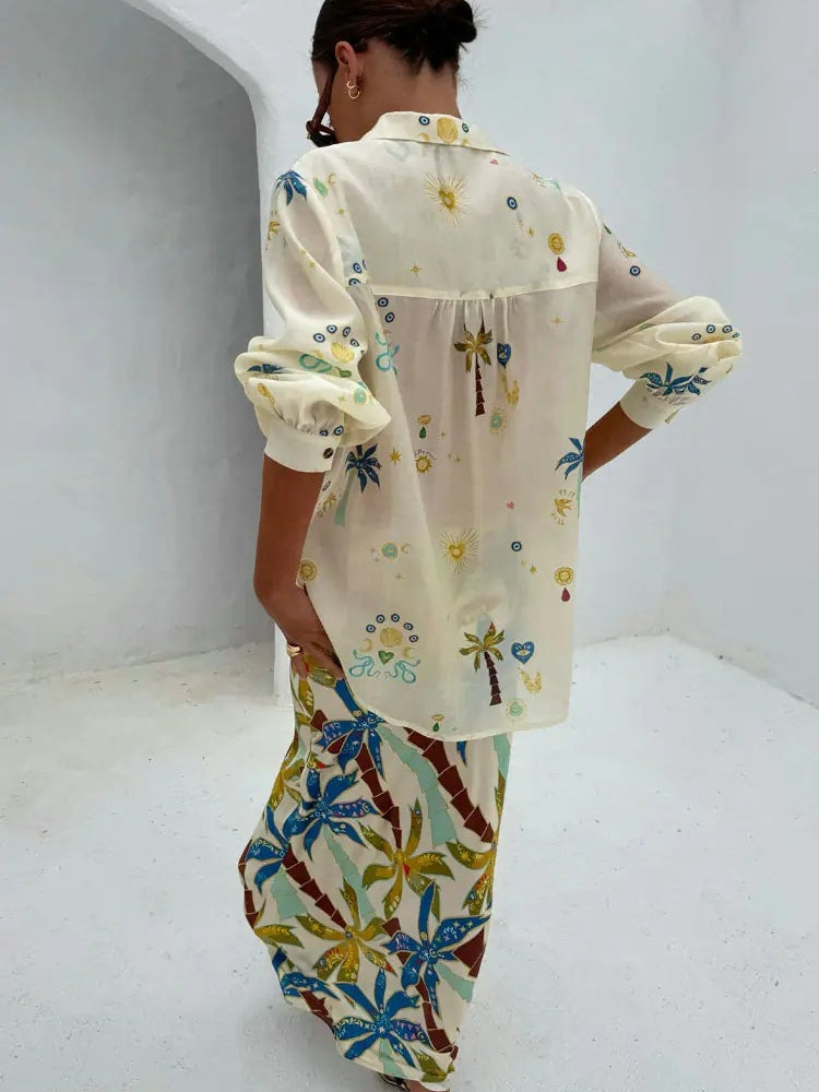 Printed Summer Shorts Set