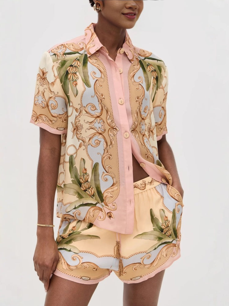 Elegant Linen Shirt & Shorts Set