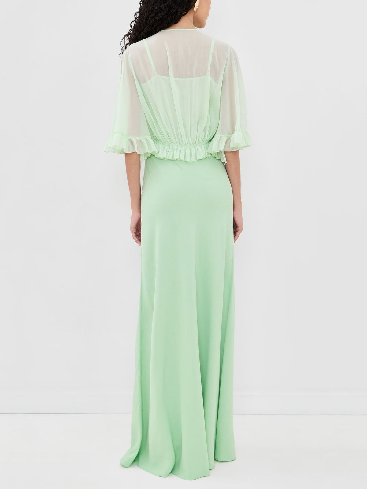 Alloro Ruffle Trim V-Neck Dress Set