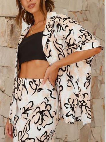 Botanical Floral Print Casual Co-ord Set