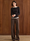 Romantic Bateau Neck Knit Top