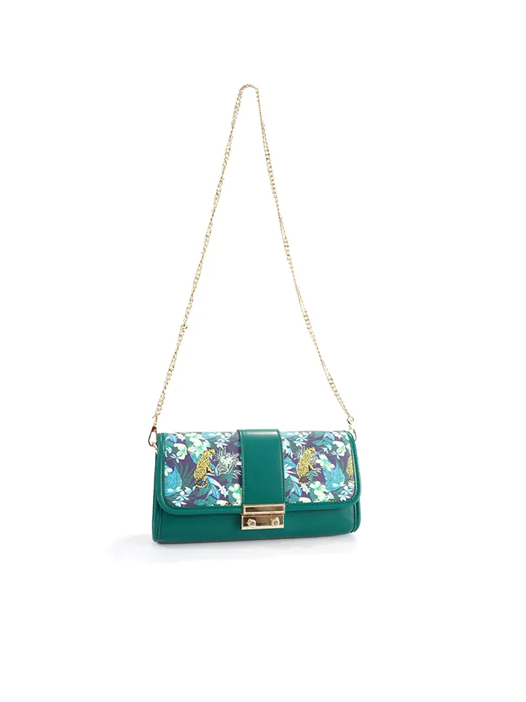 Urban Fashion Emerald Garden Print Barrel Bag